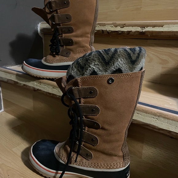 SOREL Joan Of Arctic Knit II Boot Elk Waterproof Leather Lace Up Womens 6 - Picture 3 of 12